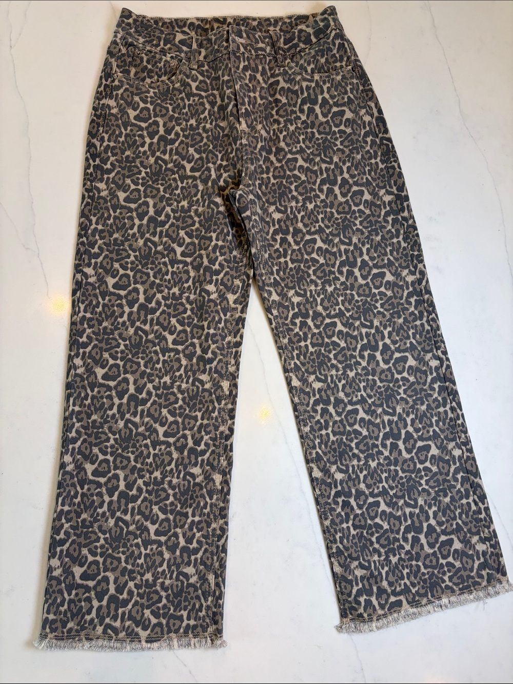 Leopard Print Pants in Taupe & Charcoal
